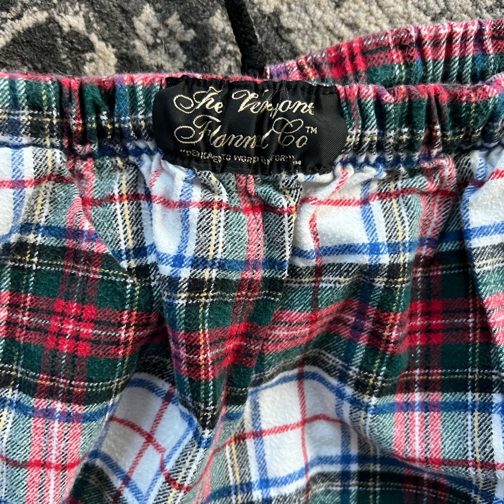 Men’s Vermont flannel company Plaid Pajamas - Red, Green, White